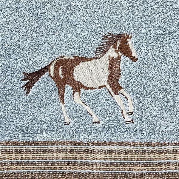 SKL Home Horse Country Bath Towel,Blue 25" x 50"