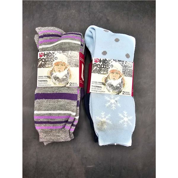 Hot Paws Ladies Thermal Acrylic Blend Socks-Size 6-10