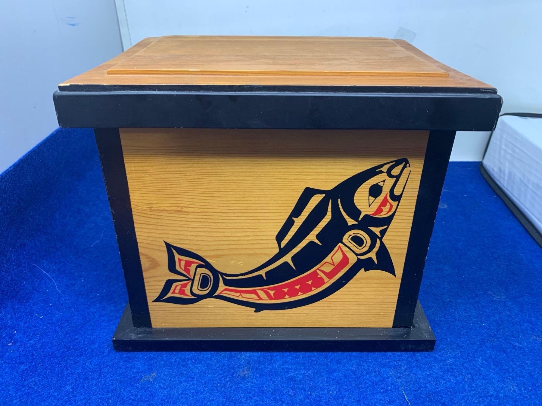 Indigenous Boxes Wooden Haida West Coast Indigenous Box by Clarence A Wells Blackfish ...