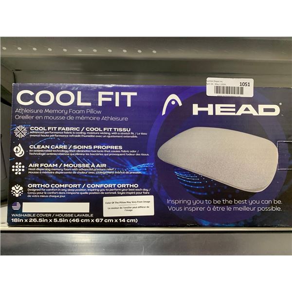 Head Cool Fit Athleisure Memory Foam Pillow 18"x26.5"x5.5"
