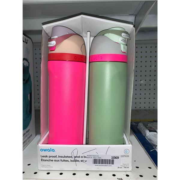 Owala leak proof and insulated water bottles with built in straws 710ml capacity