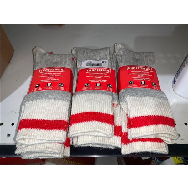 Craftsman Classic Wool Work Socks Mens Size 10-13 Lot of 3