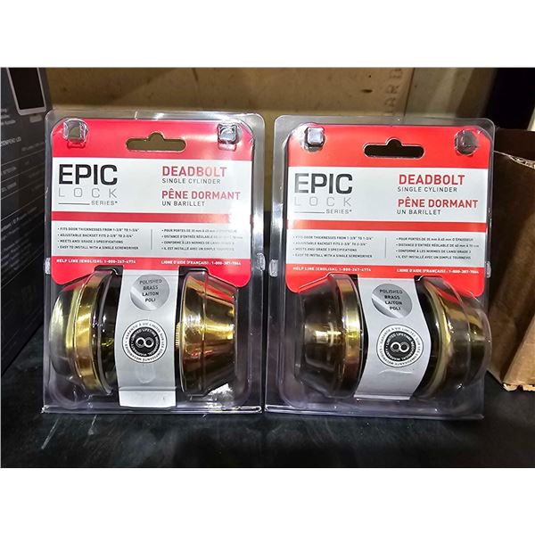 Lot of 2 Epic Lock single cylinder deadbolt door locks