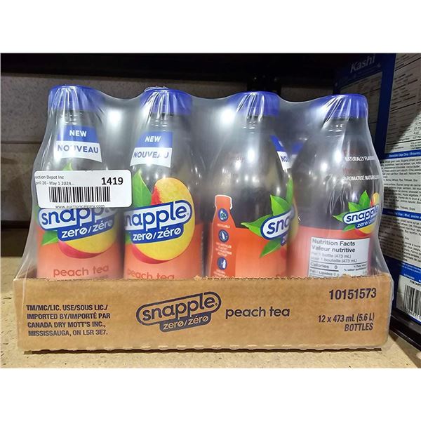 Snapple Zero Peach Flavour Iced Tea (12 x 473ml)