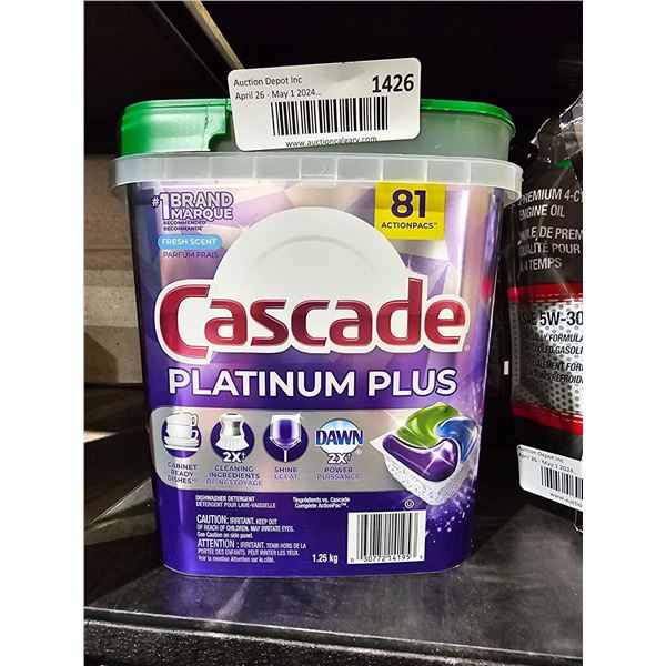 Cascade Platinum Plus Dishwasher Tabs 81 Count