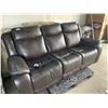 Image 2 : Dark Brown Power 3 Seat Reclining Sofa