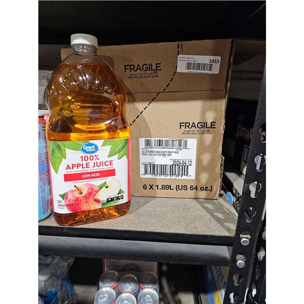 Great Value Low Acid Apple Juice 6x1.89L
