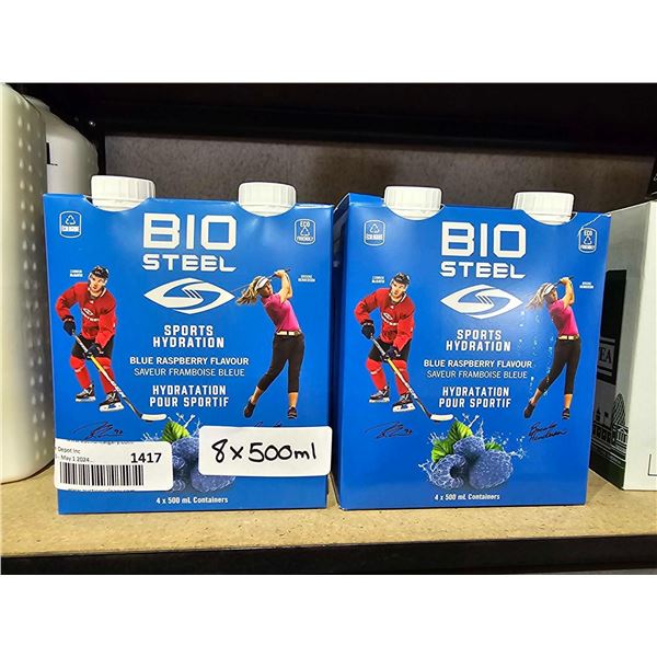 Bio Steel Sports Hydration-Blue Raspberry (500ml x 4 x 2)