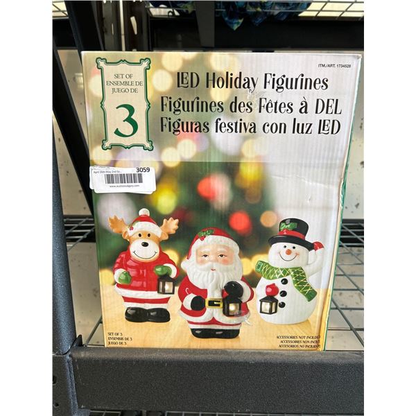 LED Holiday Figurines Set of 3