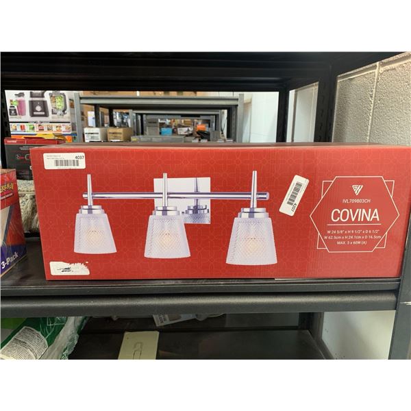 Canarm Covina Bathroom Vanity Light - 3 Lights - Glass - Chrome