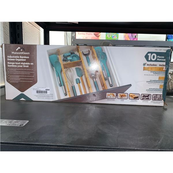 Maison Kleen Adjustable Bamboo Drawer Organizer