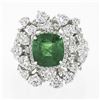 Image 4 : 18k White Gold 5.67 ctw GIA Cushion Tsavorite & Diamond Cocktail Statement Ring