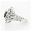 Image 6 : 18k White Gold 5.67 ctw GIA Cushion Tsavorite & Diamond Cocktail Statement Ring