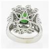 Image 7 : 18k White Gold 5.67 ctw GIA Cushion Tsavorite & Diamond Cocktail Statement Ring