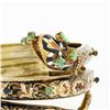 Image 9 : Vintage 14k Gold Multi Gemstone Enamel Coiled Snake Open Hinged Bangle Bracelet