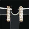 Image 2 : NEW 14k Rose Gold 0.50 ctw Shared Prong Round Diamond 13mm Huggie Hoop Earrings
