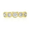 Image 4 : NEW Custom Made 18K Yellow Gold 1.21 ctw Bezel Diamond 5 Stone Wedding Band Ring