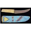 Image 1 : NATIVE AMERICAN BEADED SHEATH & KNIFE.