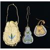 Image 2 : THREE NATIVE AMERICAN BEAD DECORATED POUCHES.