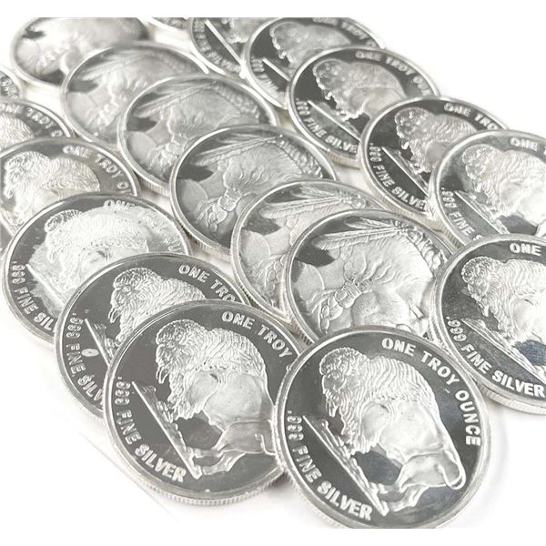 (100-coins) Buffalo .999 Silver 1 ozt Rounds