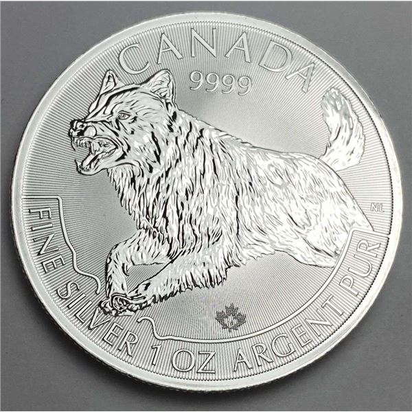 2018 Canada $5 Wolf 1 ozt .9999 Silver