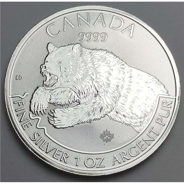 2019 Canada $5 Grizzly Bear 1 ozt .9999 Silver