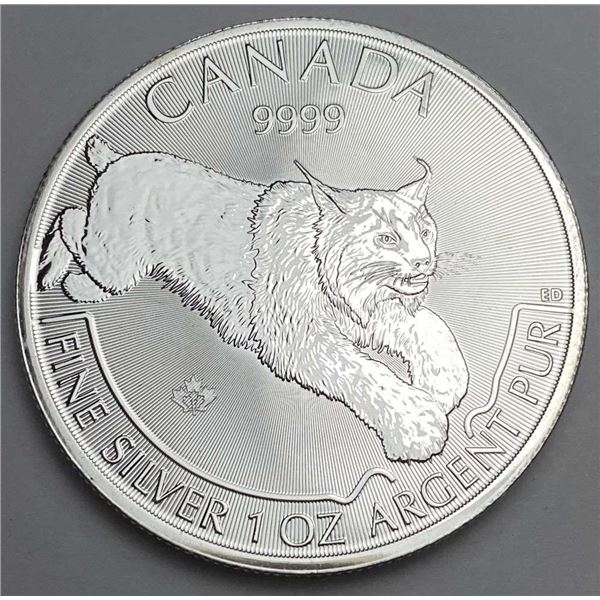 2017 Canada $5 Lynx 1 ozt .9999 Silver