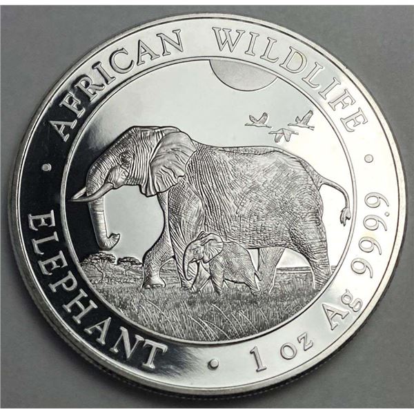 2022 Somali Republic 100 Shillings African Wildlife "Elephant" Proof 1 ozt .9999 Silver