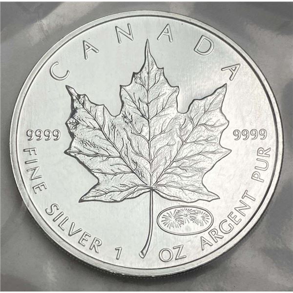 1999-2000 Canada $5 Maple Leaf 1 ozt .9999 Silver Firework Privy