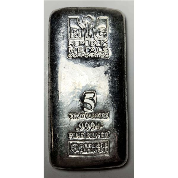 Republic Metals Corporation 5 ozt .999 Silver Bar