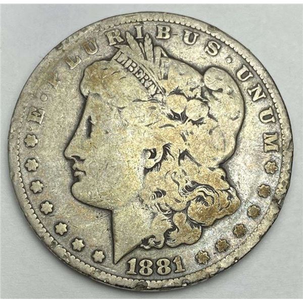 1881-CC Morgan Silver Dollar VG Details