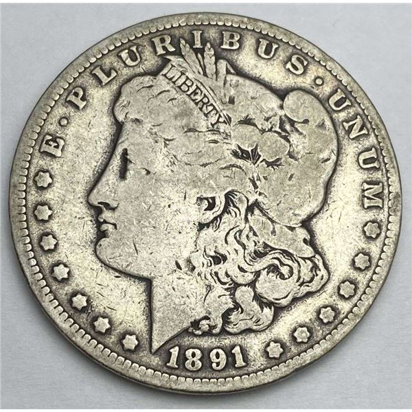 1891-CC Morgan Silver Dollar Fine