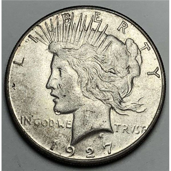 1927-S Peace Silver Dollar AU58