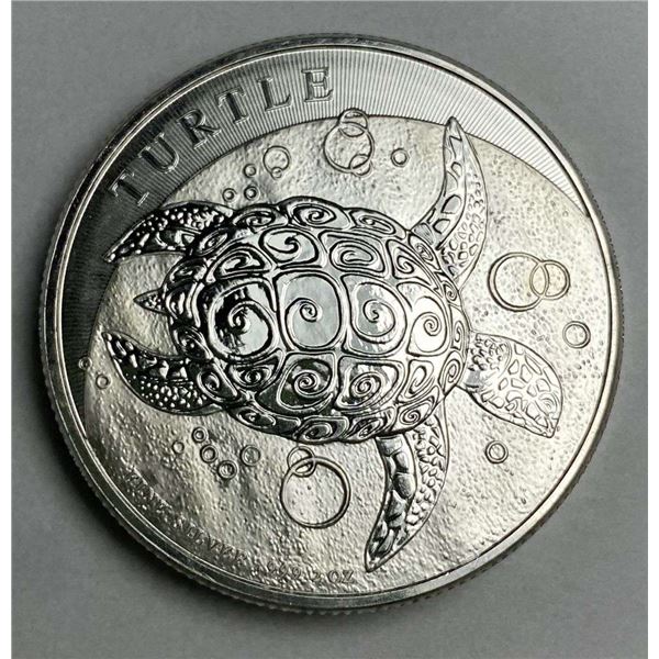 2015 Niue $5 Hawksbill Turtle 2 ozt .999 Silver
