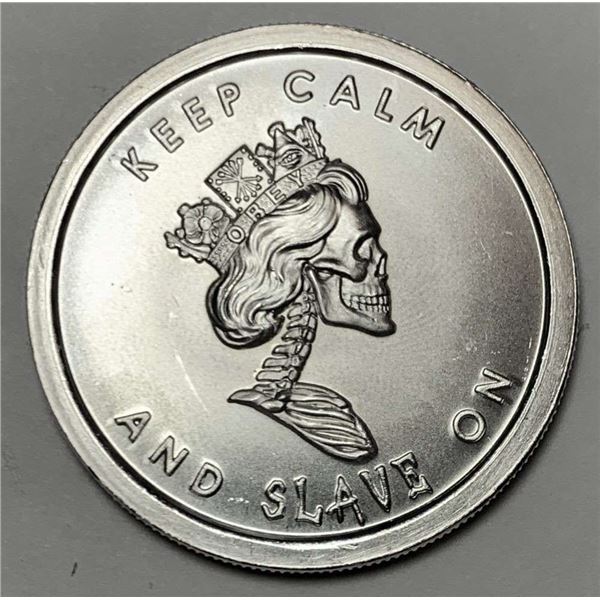 2013 Silver Bullet Silver Shield "Keep Calm and Slave On" 1 ozt .999 Silver