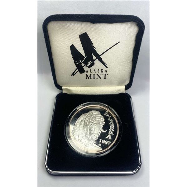 1997 Alaska Mint "Musk Ox" The Official State Medallion Proof 1 ozt .999 Silver