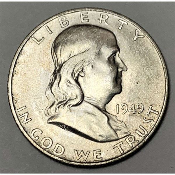 1949-D Franklin Silver Half Dollar MS64