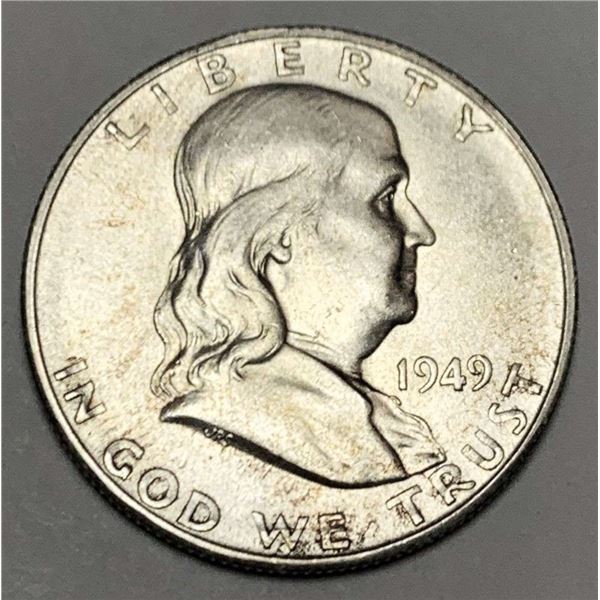 1949-S Franklin Silver Half Dollar MS65