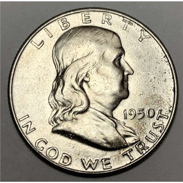 1950 Franklin Silver Half Dollar MS64