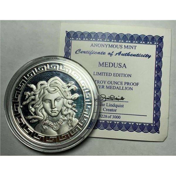 Medusa Anonymous Mint Proof 1 ozt .999 Silver