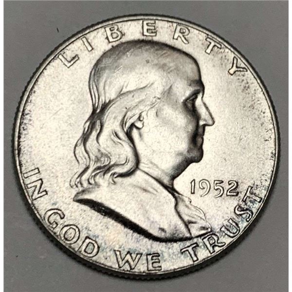 1952 Franklin Silver Half Dollar MS65