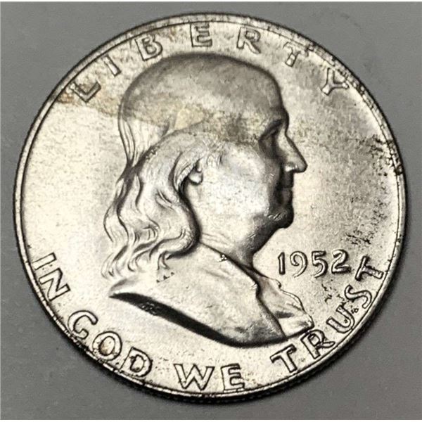 1952-D Franklin Silver Half Dollar MS65