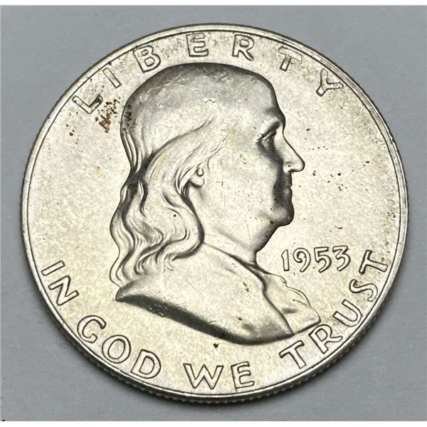 1953-D Franklin Silver Half Dollar MS64