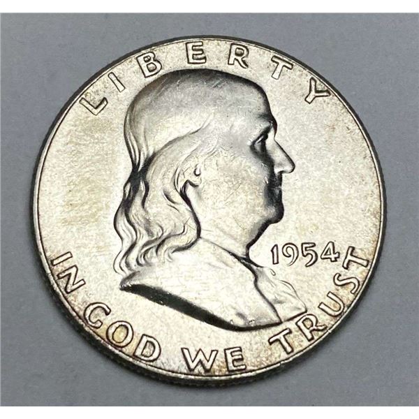 1954 Franklin Silver Half Dollar MS63