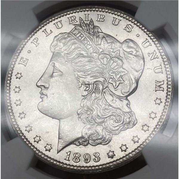 1893-CC Morgan Silver Dollar NGC MS63