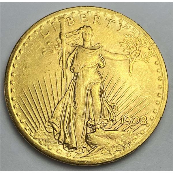 1908 Gold $20 Saint Gaudens MS64
