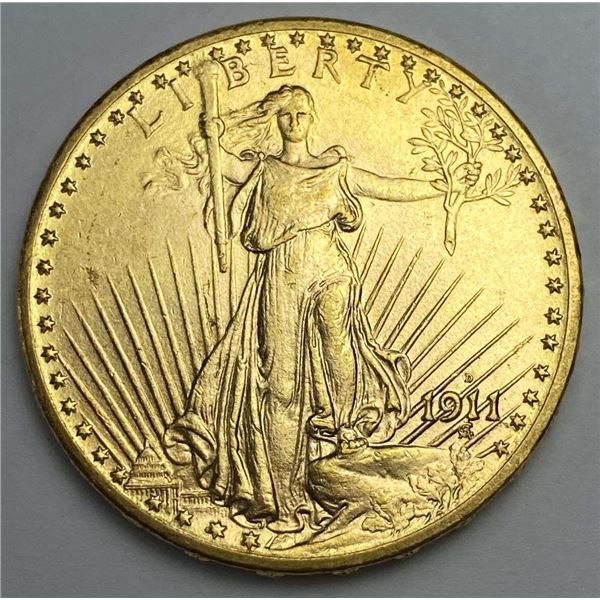 1911-D Gold $20 Saint Gaudens MS64