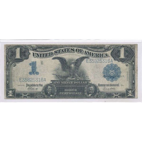 1899 U.S. Black Eagle Silver Certificate Dollar Note Fine