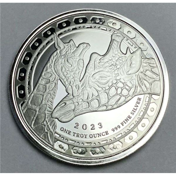 2023 Republic Of Guinea Ecuatorial 1000 Francs Giraffe 1 ozt .999 Silver