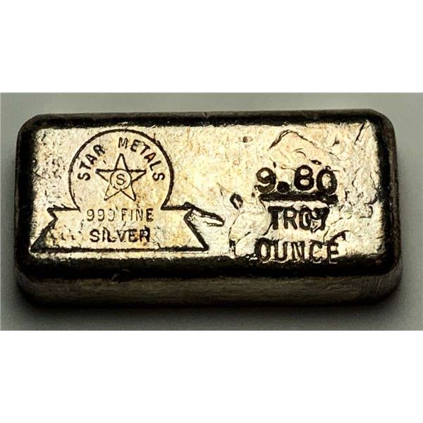 Rare Star Metals 9.80 ozt .999 Silver Bar